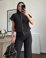 Two Piece Set - Brown - front view