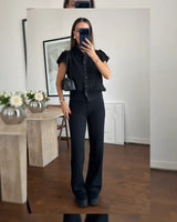 Two Piece Set - Black - front view