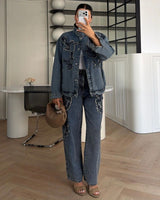 Two Piece Set - Denim - front view
