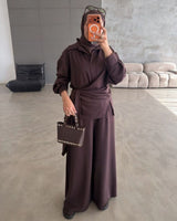 Two Piece Set - Brown - front view
