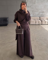 Modest Fall Set - Brown - front view