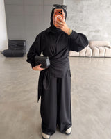 Modest Fall Set - Black - front view