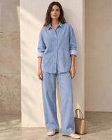 Two Piece Set - Light Denim - front view