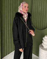 Two Piece Set - Black - three-quarter view