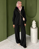 Two Piece Set - Black - three-quarter view