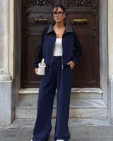 Two Piece Set - Navy - front view