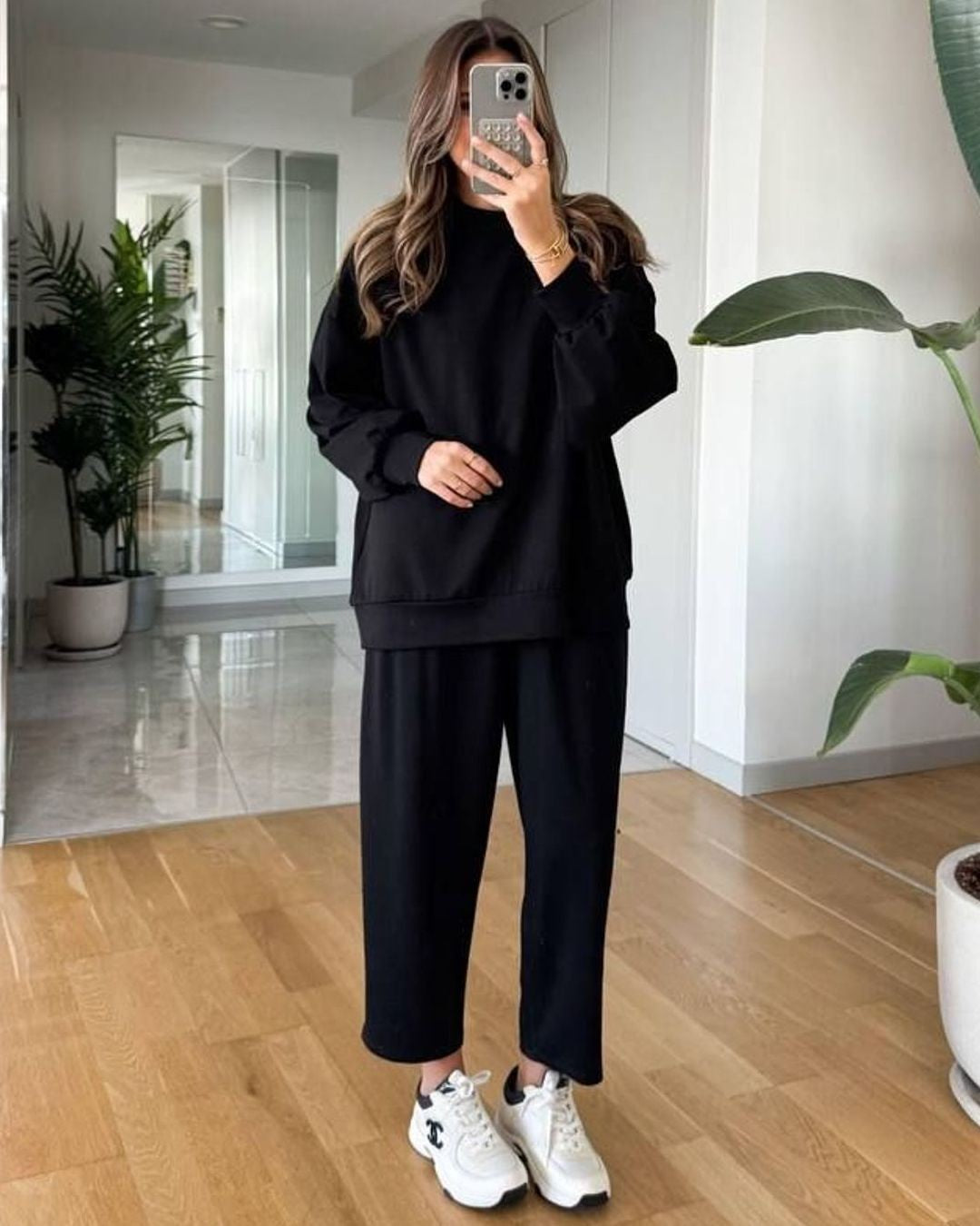 Two Piece Set - Black - front view