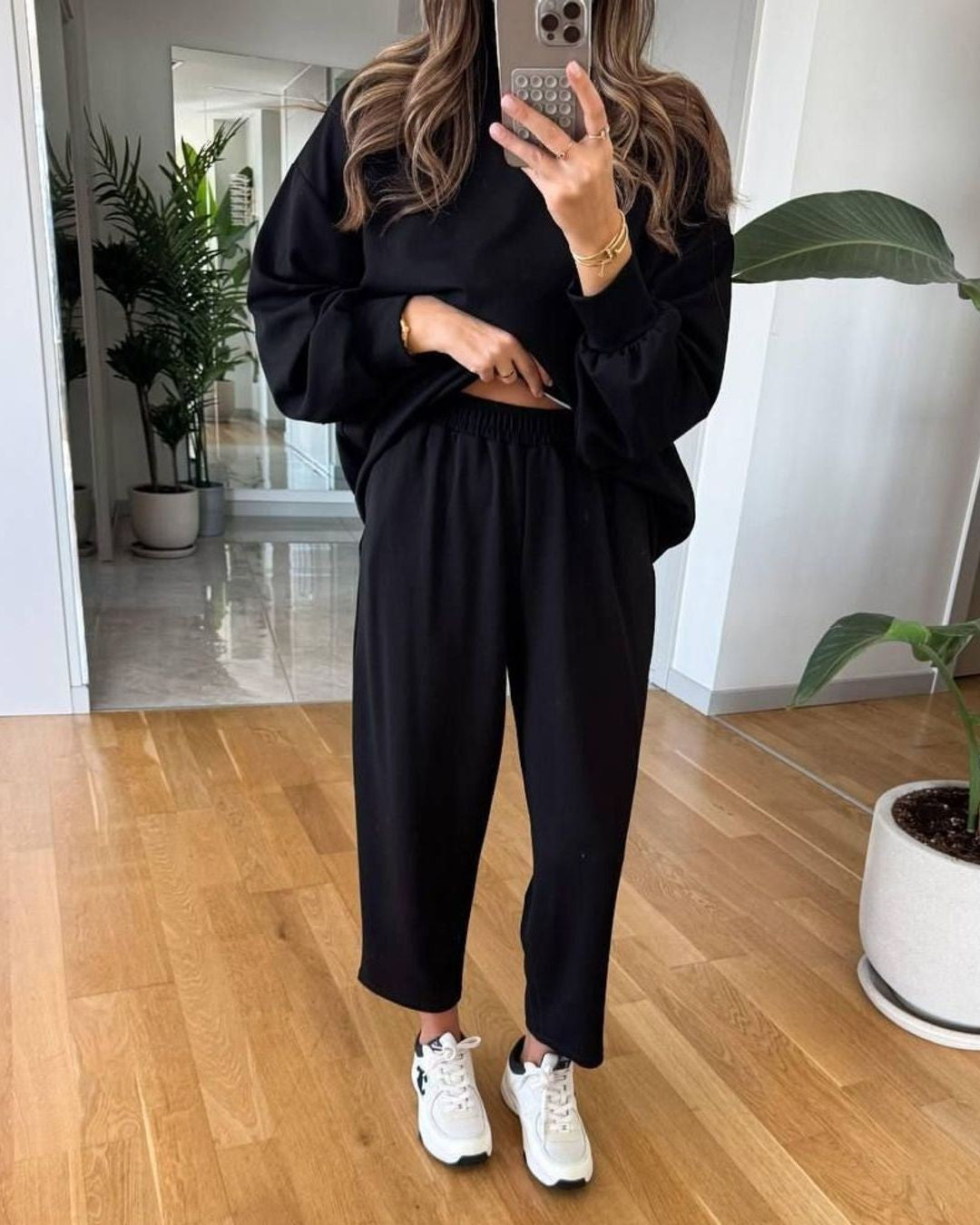 Two Piece Set - Black - front view