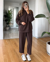 Two Piece Set - Brown - front view