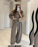 Two Piece Set - Beige - front view