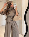 Two Piece Set - Beige - front view