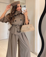 Two Piece Set - Beige - front view