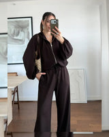 Two Piece Set - Brown - front view
