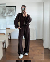 Two Piece Set - Brown - front view