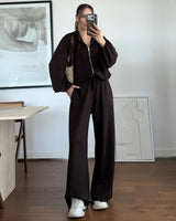Two Piece Set - Brown - front view