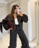 Two Piece Set - Brown - front view