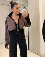Two Piece Set - Brown - three-quarter view
