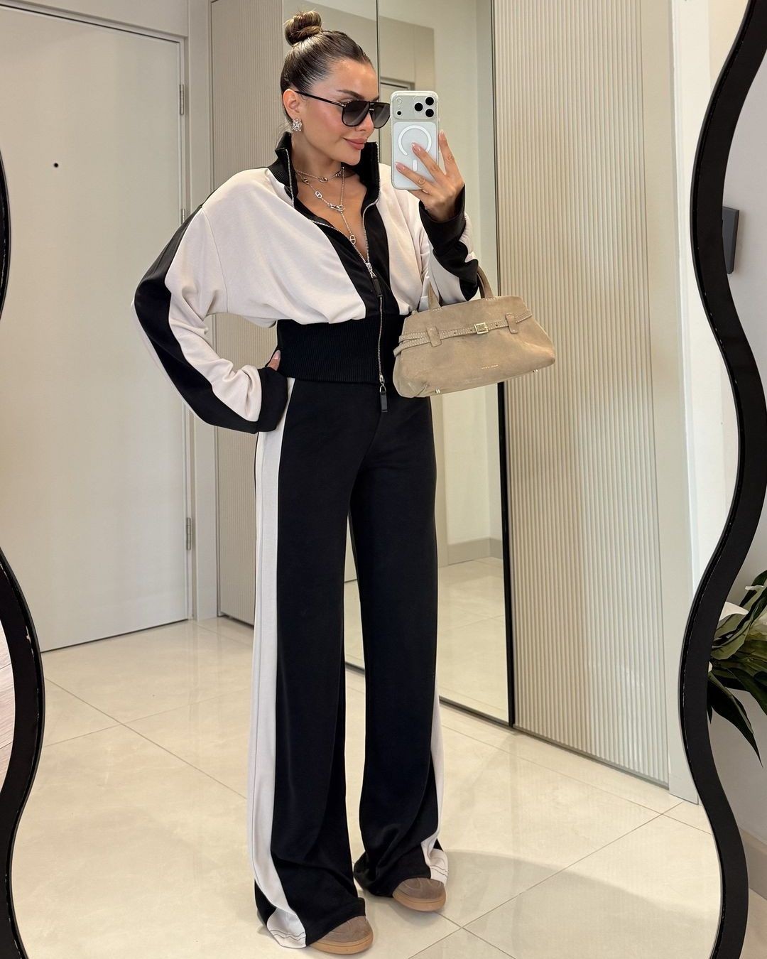 Two Piece Set - Beige - front view