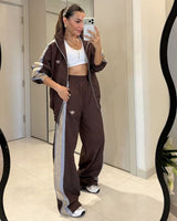Two Piece Set - Brown - three-quarter view