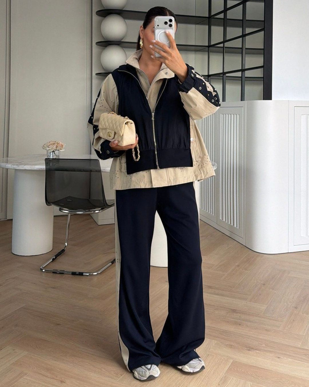 Two Piece Set - Navy - front view