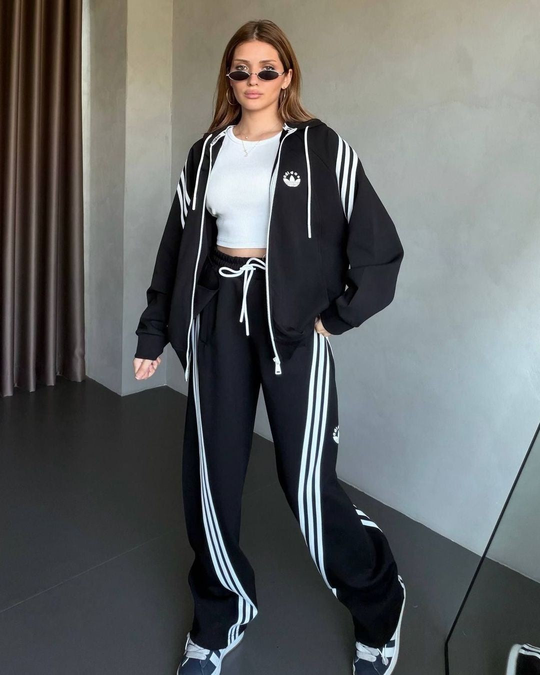 Two Piece Set - Black - front view