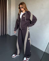 Two Piece Set - Brown - three-quarter view