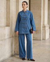 Two Piece Set - Light Denim - front view