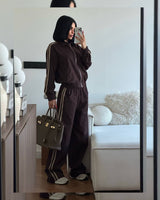 Two Piece Set - Brown - three-quarter view
