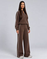 Two Piece Set - Brown - three-quarter view