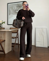 Two Piece Set - Brown - front view