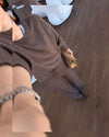 Two Piece Set - Brown - front view