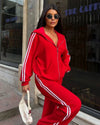 Two Piece Set - Red - three-quarter view