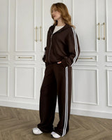 Two Piece Set - Brown - three-quarter view