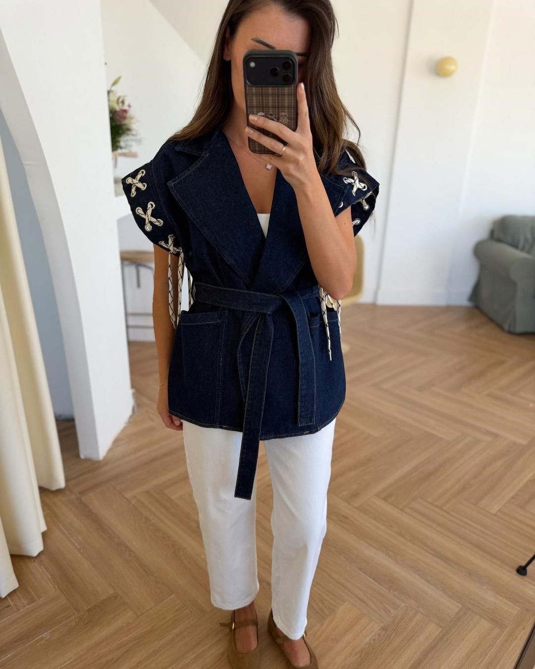 Vest + Belt - Denim - front view