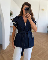Vest + Belt - Denim - front view