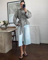 Wrap-Waist Check Jacket