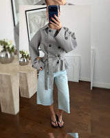 Wrap-Waist Check Jacket