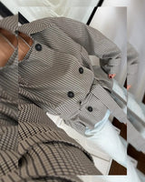 Wrap-Waist Check Jacket