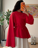 Asymmetric Modern Blouse + Belt