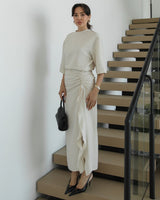 Asymmetric Ruffle Flow Dress