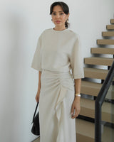 Asymmetric Ruffle Flow Dress