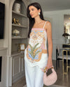 Aurelia Scarf-Print Top