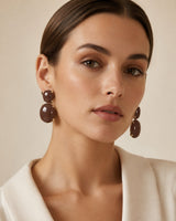 Barolo Double-Cabochon Earrings