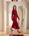 Belted Elegance Satin Set
