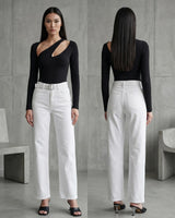 Belted Straight Jeans + Belt