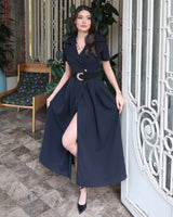 Belted Tailored Midi Dress