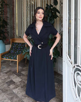 Belted Tailored Midi Dress