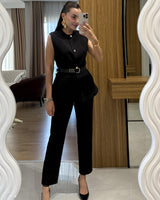 Belted Tailored Vest Set + Belt