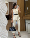 Belted Tailored Vest Set + Belt