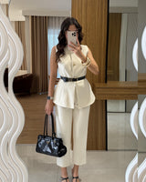 Belted Tailored Vest Set + Belt